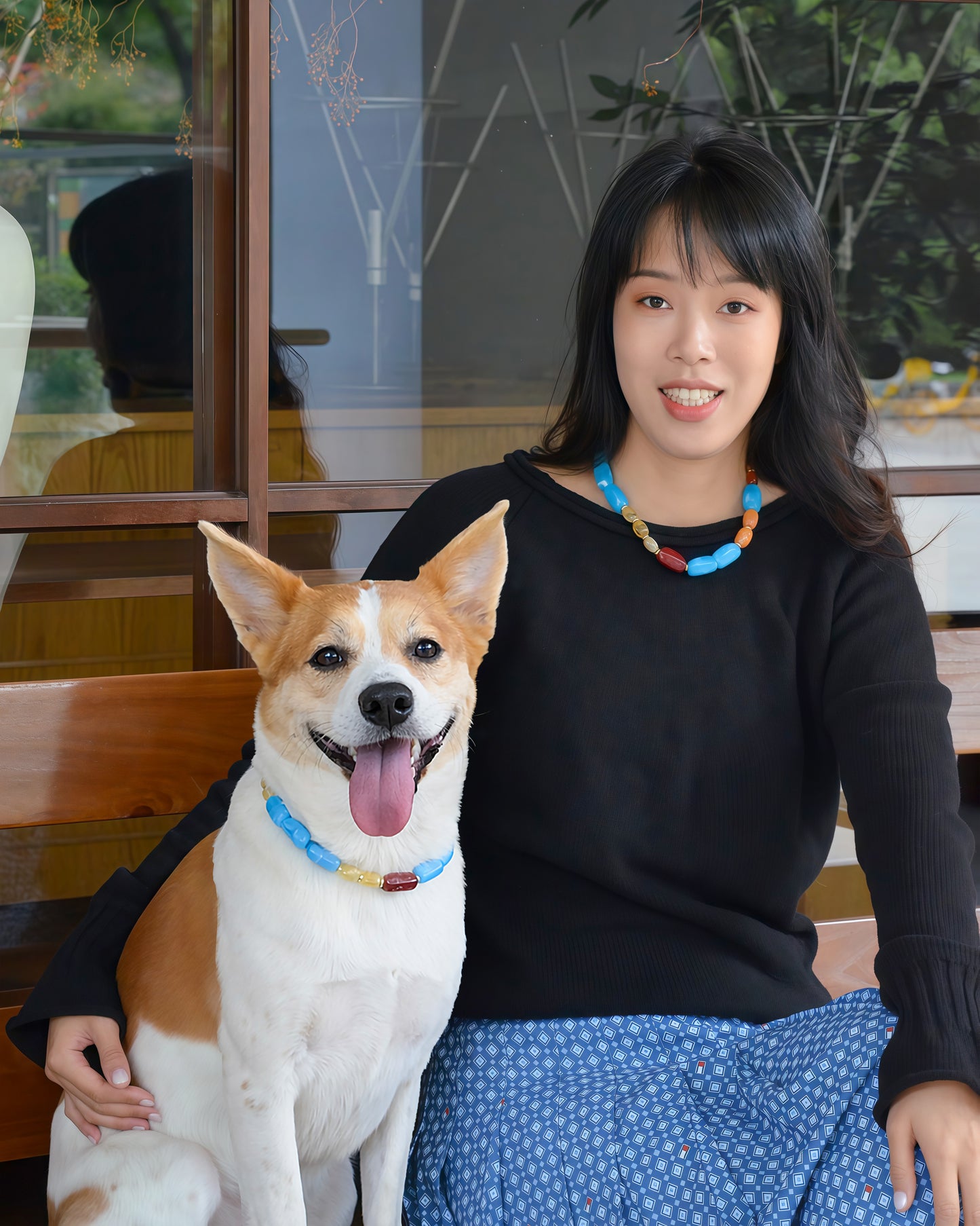 ✨Matching Pet & Owner Jewelry Sets –  Handcrafted Bold Beaded Necklaces - Candy Crush（Blue Aegean）