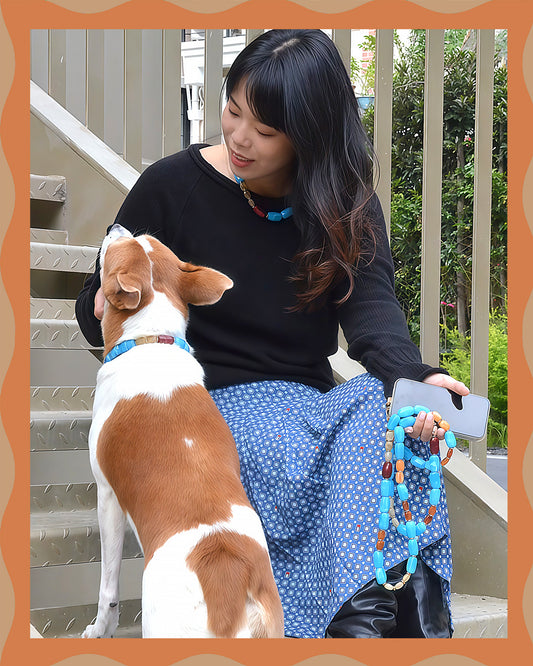 ✨Pet Jewelry –  Handcrafted Bold Beaded Necklaces - Candy Crush（Blue Aegean）