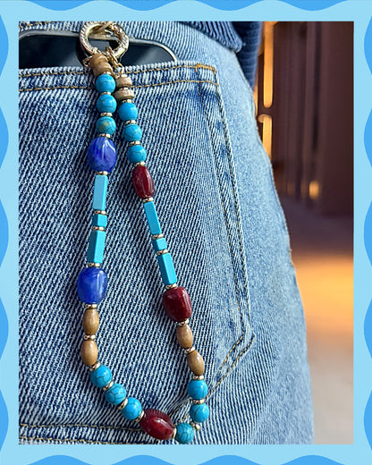 Conjuntos de joyas a juego para mascotas y dueños: hechos a mano con cuentas de color turquesa, adorables por naturaleza (azul lago)