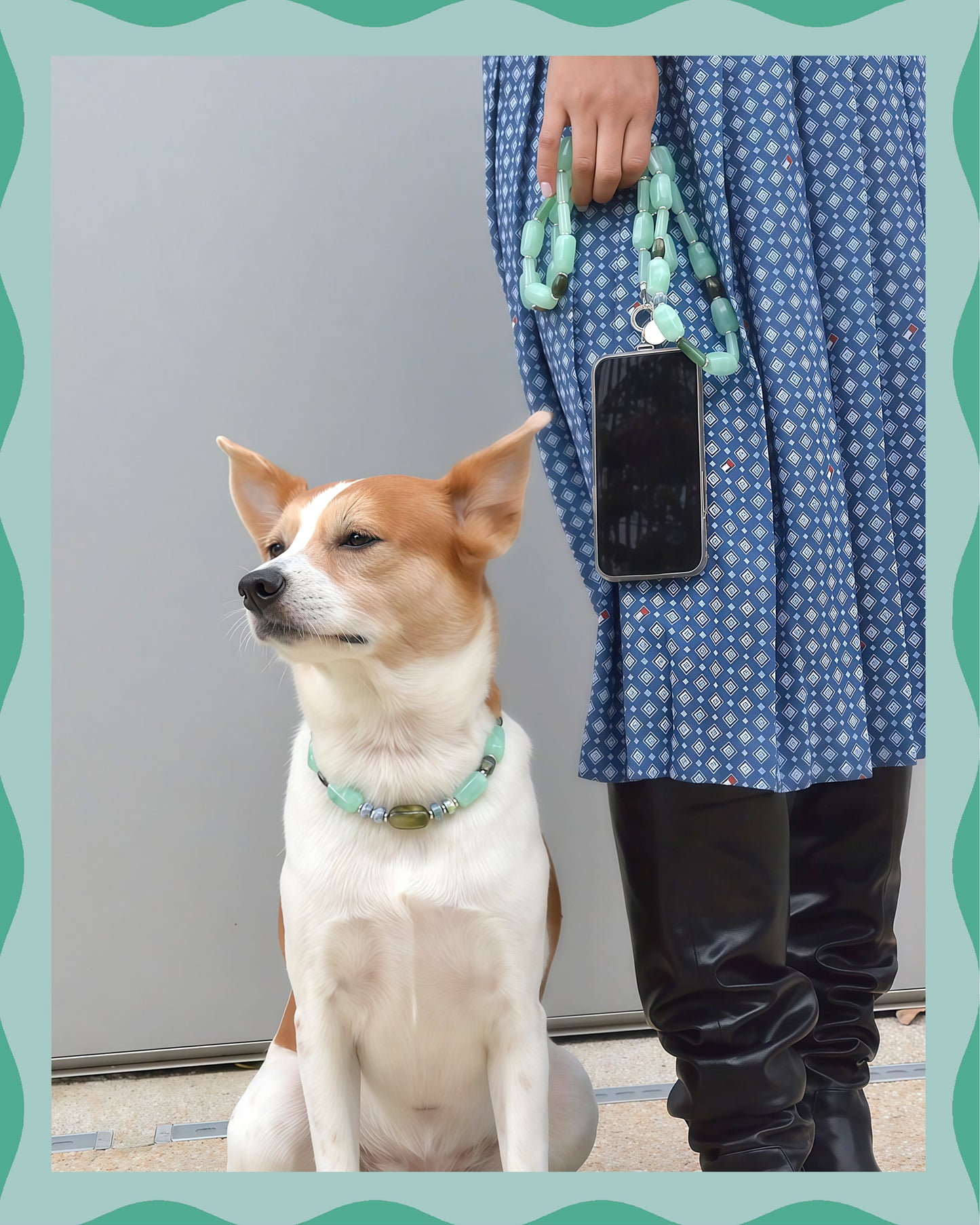 ✨Pet Jewelry –  Handcrafted Bold Beaded Necklaces - Candy Crush（Mint Green）