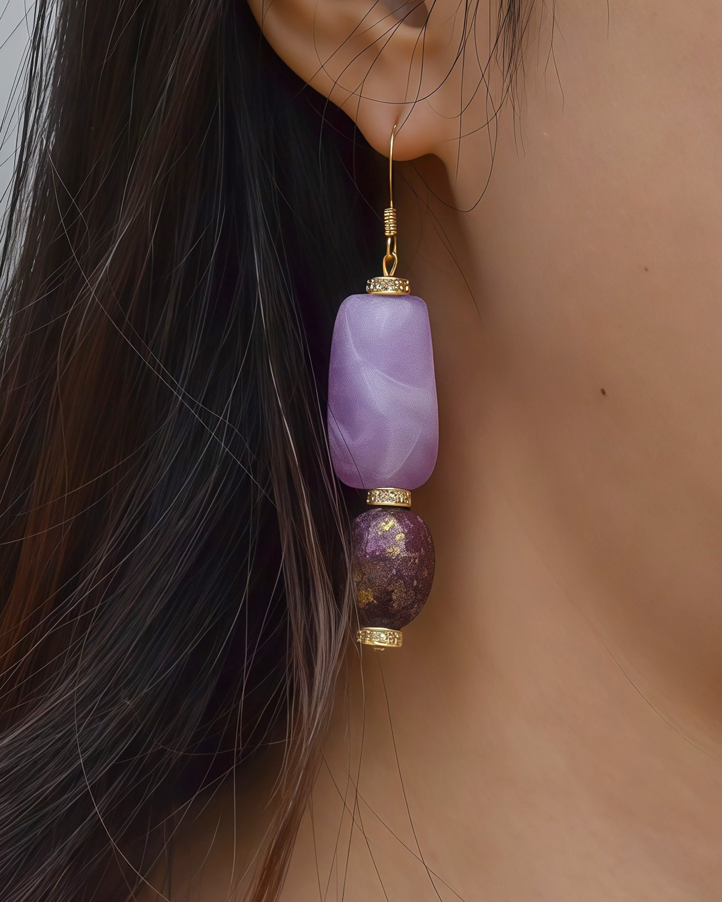 ✨Human Jewelry –  Handcrafted Bold Beaded Series - Candy Crush（Velvet Purple）