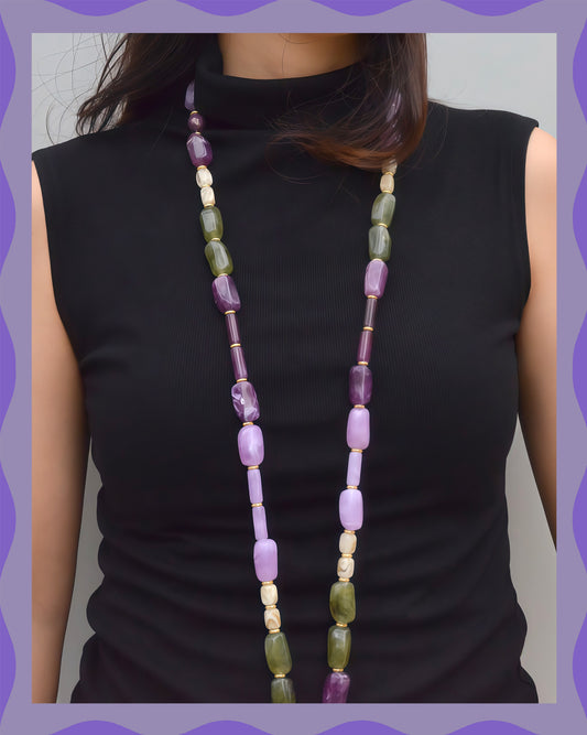 ✨Human Jewelry –  Handcrafted Bold Beaded Series - Candy Crush（Velvet Purple）