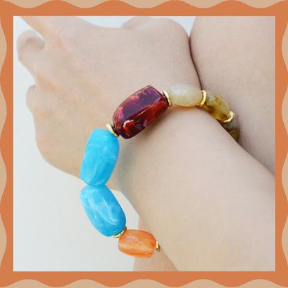 ✨Matching Pet & Owner Jewelry Sets –  Handcrafted Bold Beaded Necklaces - Candy Crush（Blue Aegean）
