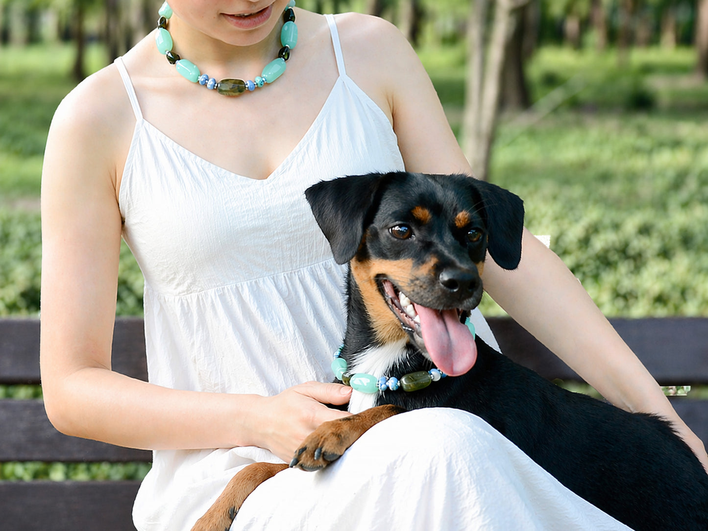 ✨Pet Jewelry –  Handcrafted Bold Beaded Necklaces - Candy Crush（Mint Green）