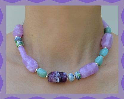 ✨Matching Pet & Owner Jewelry Sets –  Handcrafted Bold Beaded Necklaces - Candy Crush（Violet Haze）