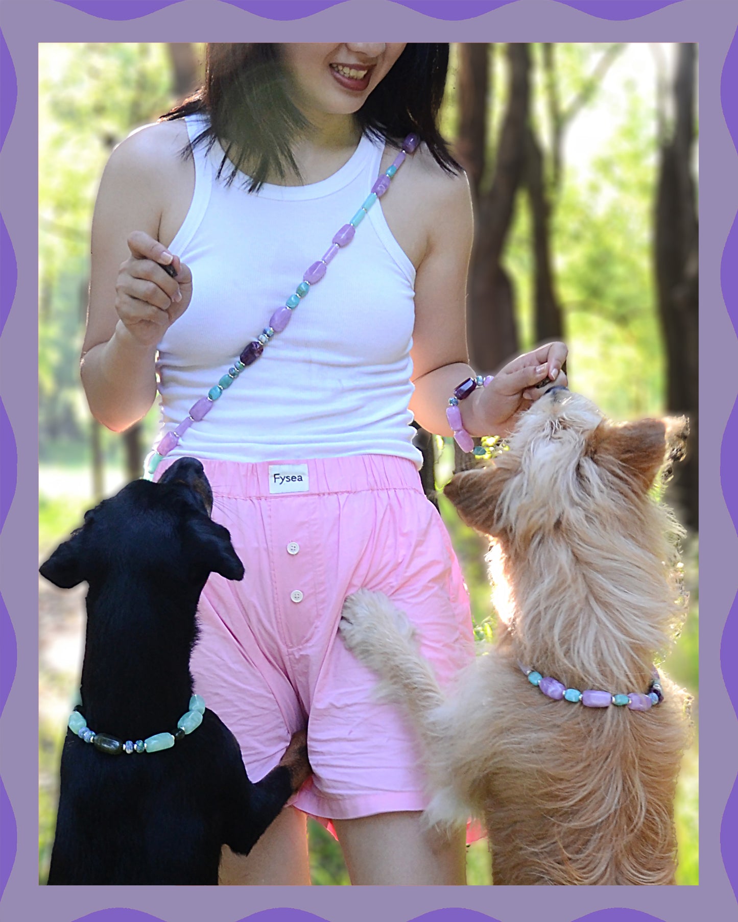 ✨Pet Jewelry –  Handcrafted Bold Beaded Necklaces - Candy Crush（Violet Haze）