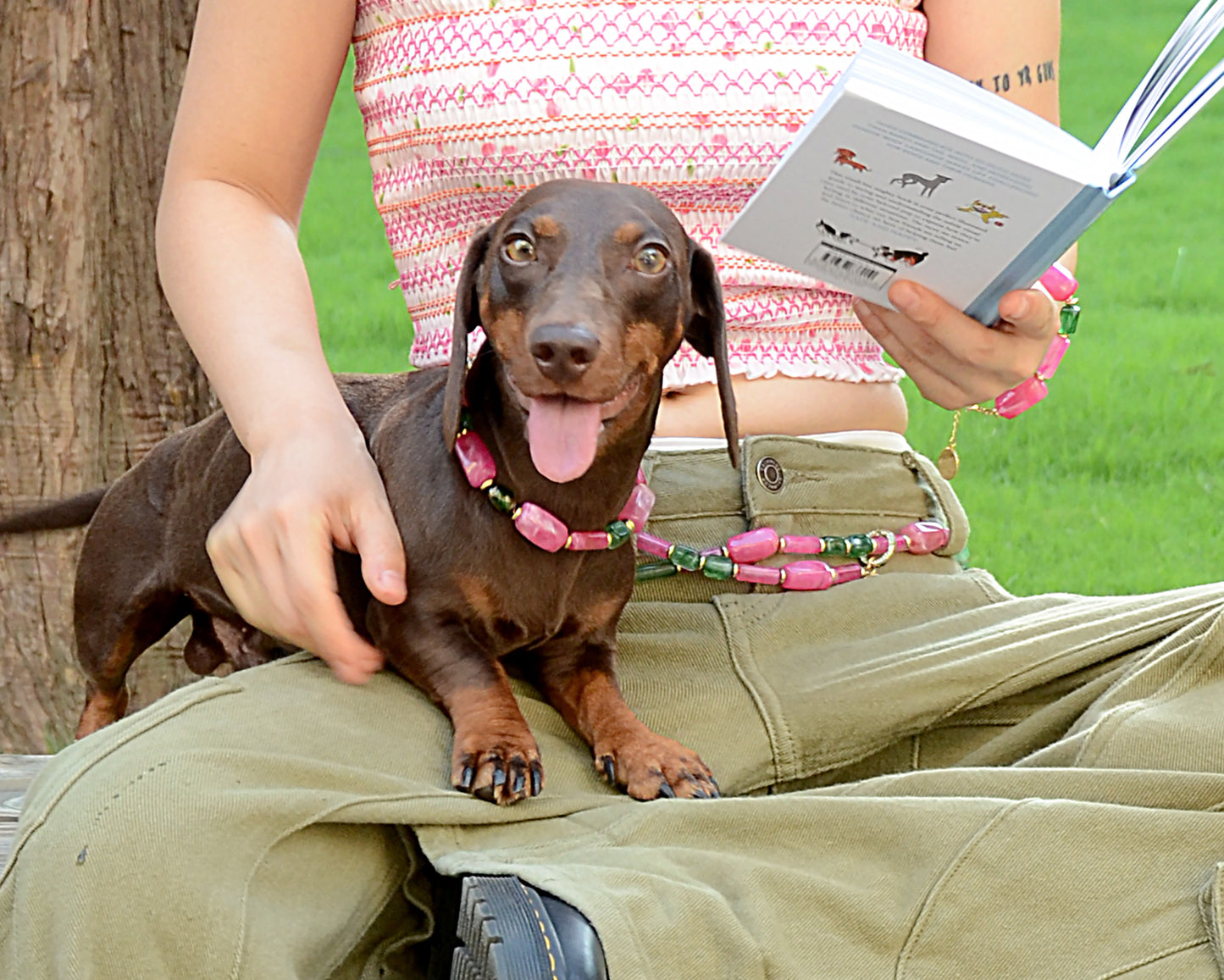 ✨ Pet Jewelry –  Handcrafted Bold Beaded Necklaces -Candy Crush（Blossom Pink）