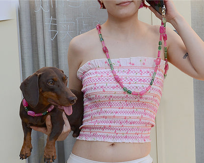 ✨ Human Jewelry –  Handcrafted Bold Beaded Series -Candy Crush（Blossom Pink）