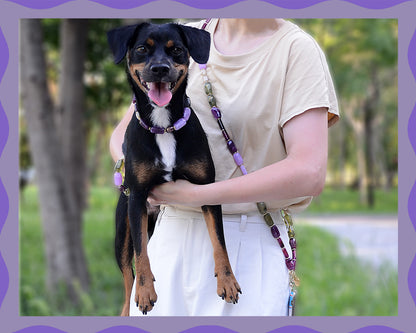 ✨Matching Pet & Owner Jewelry Sets –  Handcrafted Bold Beaded Necklaces - Candy Crush（Velvet Purple）