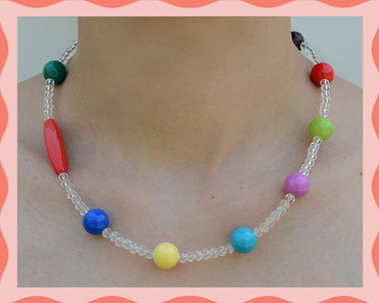 ✨Matching Pet & Owner Jewelry Sets – Handmade Colorful Beaded Necklaces - Color Splash (Crystal)