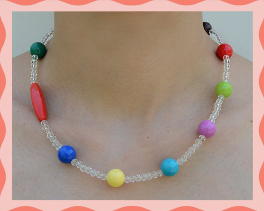 ✨Matching Pet & Owner Jewelry Sets – Handmade Colorful Beaded Necklaces - Color Splash (Crystal)