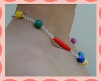 ✨Matching Pet & Owner Jewelry Sets – Handmade Colorful Beaded Necklaces - Color Splash (Crystal)