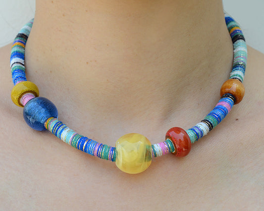 ✨Matching Pet & Owner Jewelry Sets – Handcrafted Vibrant Cord Necklaces – Cord Craze (Blue)