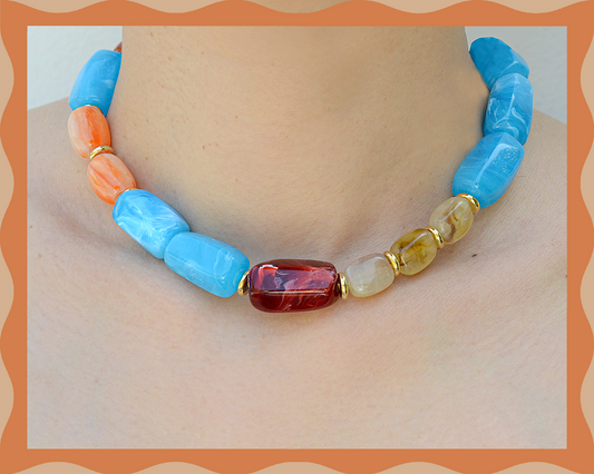 ✨ Candy Crush（Blue Aegean）: Matching Human & Pet Jewelry Sets ✨ Handcrafted Bold Beaded Necklaces • Bracelets • Earrings • Phone Chains | Pet-Friendly • Stylish • Unique