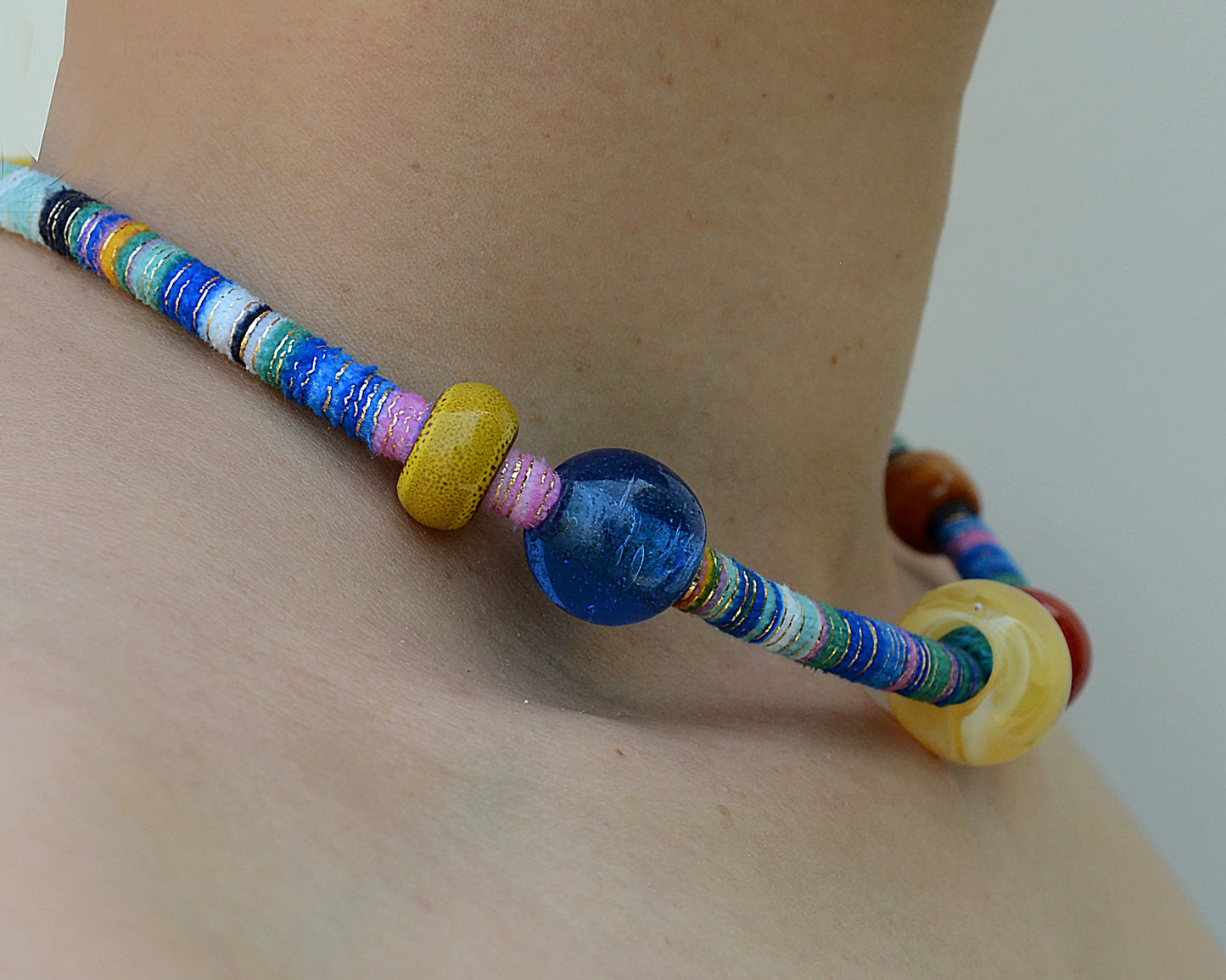 ✨Matching Pet & Owner Jewelry Sets – Handcrafted Vibrant Cord Necklaces – Cord Craze (Blue)