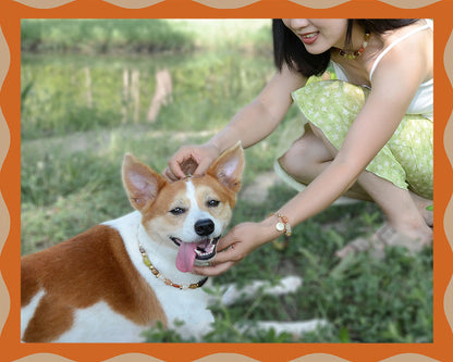 ✨Matching Pet & Owner Jewelry Sets – Handmade with Southeast Asian Beads & Organic Coconut Discs – Cute by Nature (Sepia Drop)