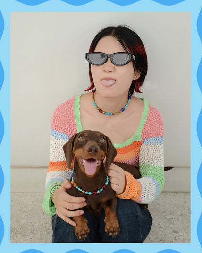 ✨Matching Pet & Owner Jewelry Sets – Handmade with Turquoise Colored Beads – Cute by Nature (Lake Blue)
