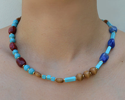 ✨Matching Pet & Owner Jewelry Sets – Handmade with Turquoise Colored Beads Necklace – Cute by Nature (Lake Blue)