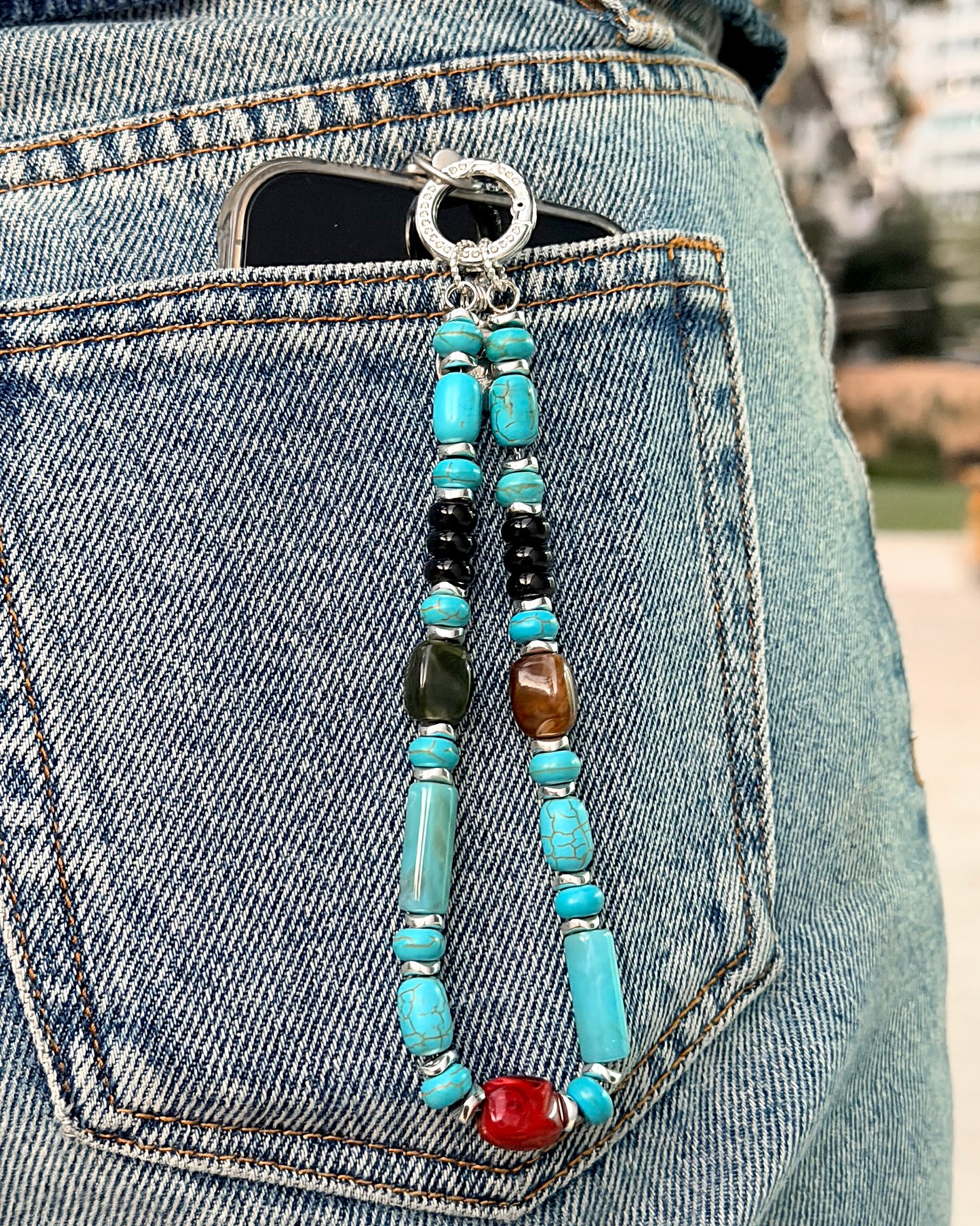 ✨Matching Pet & Owner Jewelry Sets – Handmade with Turquoise Colored Beads Necklace – Cute by Nature (Nomad Sky）